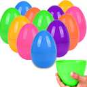 12PCS Large Plastic Easter Eggs, Fillable 6" Bright Easter Eggs, Assorted Colors for Easter Eggs Hunt, Easter Basket Stuffer, Filling Treats and Classroom Prize Suppy, Easter Party Favor