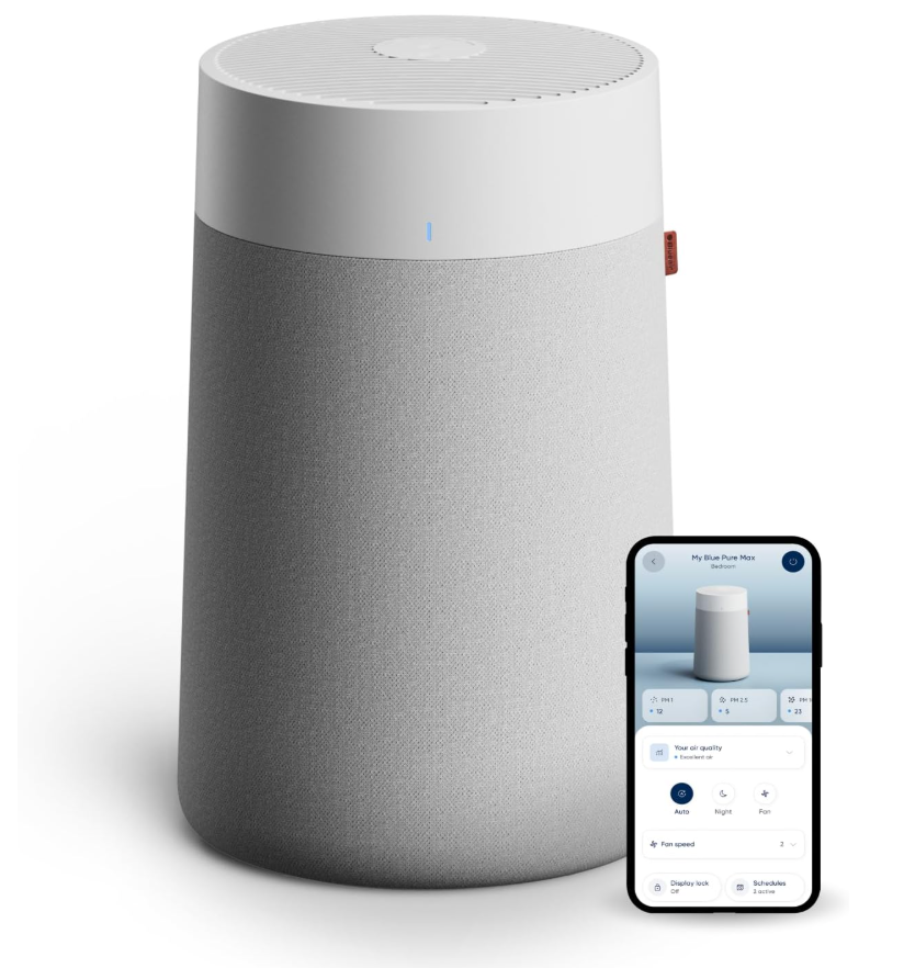 BLUEAIR Blue Pure 311i Max Smart Air Purifier for Medium Rooms up to 2,107 Sq Ft HEPASilent Air Cleaner for Pets Allergies Smoke & Dust WiFi Air Purifier with Auto Mode Quiet Air Purifier for Bedroom