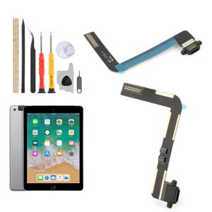 Dock Connector for iPad Air A1474 A1475/5 5th 9.7 2017 A1822 A1823/6 6th 2018 A1893 A1954 Charging Port Flex Cable Replacement for Air/5 5th/6 6th USB Charger Dock Board Connector with Tools(Black)