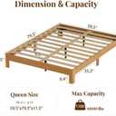 Queen Bed Frame, 11.5 Inch Solid Wood Platform Bed, Natural Pine
Heavy-Duty Wood Slats, Reinforced Support, Noise-Free Design, Spacious Under-Bed Storage, No Box Spring Needed, Easy Assembly