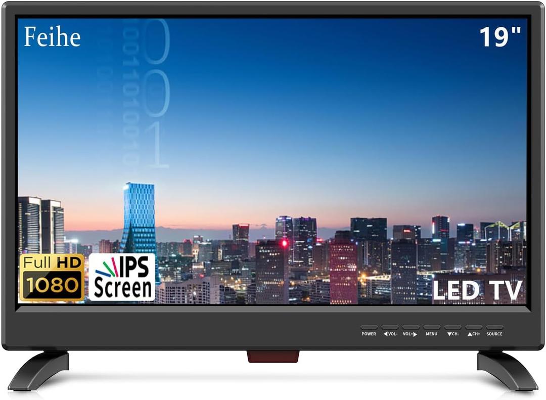 19 Inch LED Widescreen TV with Digital ATSC Tuners HDMI/VGA/RCA/USB, 19 Inch Flat Screen TV w/Built in Dual Speakers for Kitchen and RV Camper(2023 Model) (19 inch(NOT SMART TV))