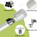 Silver Curtain Rods for Windows 48 to 84:Modern Decorative Curtain Rod for Bedroom Living Room,Heavy Duty Adjustable Telescoping Single Drapery Pole Set Easy Install,Antique Silver Iron 36-88"