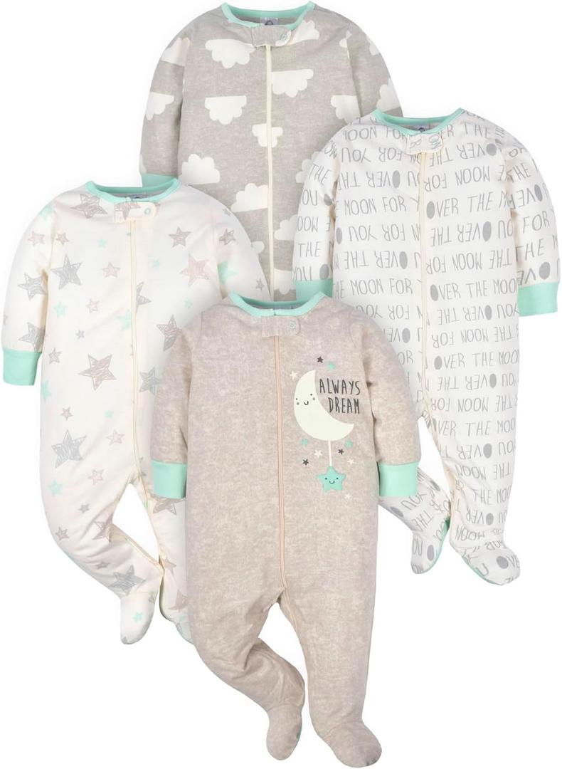 Gerber Baby Boys 4 Pack Sleep 'N Play Footie Newborn