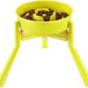 Elevated Slow Feeder Dog Bowls for Medium & Large Breed, Single Raised Bowl with Stand,8in Wide,Tall 10.5in,Adjustable Width for 8-10",for Food or Water,(Included Bowl and Stand,Green)