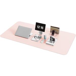 YSAGi Non-Slip Leather Desk Pad XL Size, Waterproof Laptop Computer Desk Keyboard Mat, Table Protector Blotter Mat, Large Mouse Pad for Office/Work/Home/Decor(Pink, 47.2" x 23.6")-No Band