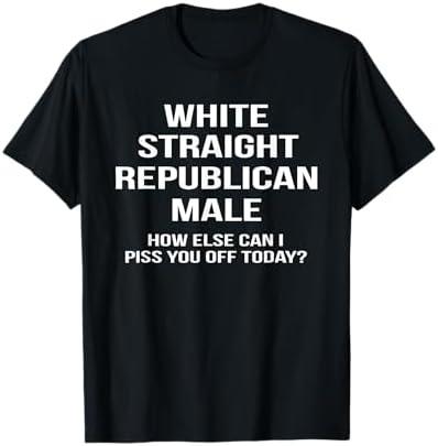 White, Straight, Republican, Male - Funny Republican T-Shirt, XL