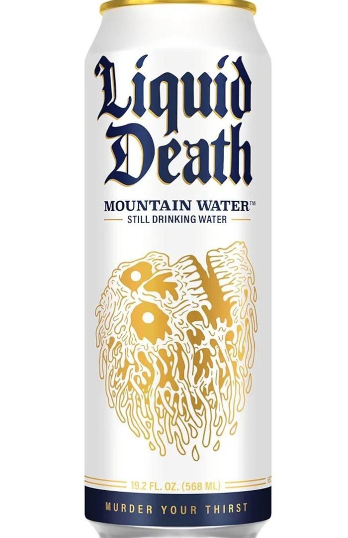 Liquid Death Still Mountain Water, Real Mountain Source, Ice-Cold Cans, Infinitely Recyclable, King Size 16.9 Fl Oz (Pack of 12), BB Date 05/12/2026
