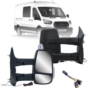 Replacement Passenger Right Side Door Mirror Long Extension View Tow Mirror Power and Heated with Signal Light Indicator for Ford Transit 150 250 350 from 2010 to 2024
