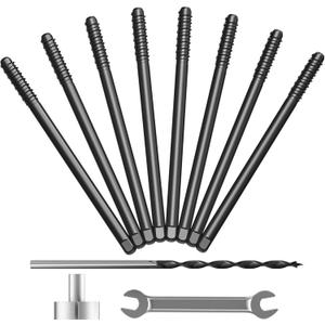 8pcs Heavy Duty Floating Shelf Brackets for 3/4" to 1.75" Boards, Invisible Blind Shelf Support Kit with CNC Drilling Jig, Double-Threaded Rods for DIY Custom Floating Shelves, 125lbs (6 inch-8pcs)