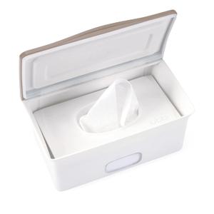 Ubbi Baby Wipes Dispenser with Weighted Plate and Secure Seal, Nursery and Baby Registry Essential to Keep Wipes Fresh, Taupe