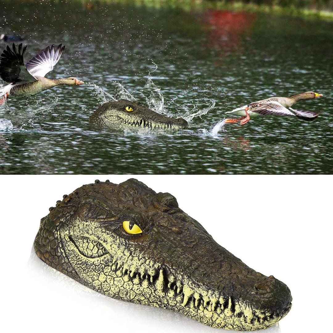 12.6 Inches Floating Alligator Head Pool Accessories Float Alligator Fake Crocodile Decoy Crocodile Floating Head for Goose, Heron, Duck Control, Pool, Garden and Patio Accessories
