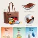 LOVEVOOK Work Tote Bag with Lunch Compartment, 3 in 1 Laptop Tote Bag for Women with Giant Tumbler Holder for Teacher, Nurse, Travel, Office, Daily