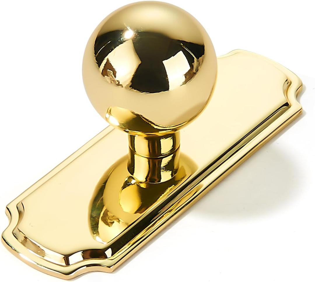 khtumeware 2-Pack Heavy Duty Solid Backplate for Cabinet Knobs Polished Brass Drawer Knobs with Backplate Suitable for Dresser and Kitchen Cabinet Hardware.