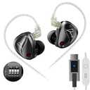 KZ Duonic USB C Headphones, Triple-Magnet Planar Magnetic + Super-Linear Dynamic Dual Driver in-Ear Monitor, HiFi Bass Earbuds with Microphone, Comfort-fit Noise Isolating IEM (DSP, Tuning)