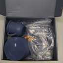 100% Silicone Baby Feeding Set, BPA Free Baby Dishes with Suction Bowl, Divided Plate, Toddler Self Feeding Dish Set with Spoons, Forks, Sippy Cup and Bib, Baby Eating Utensils (Navy Blue)