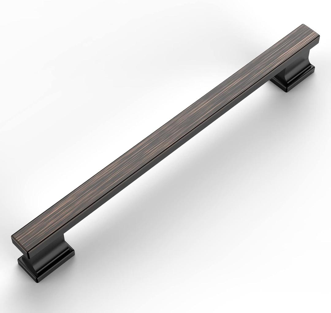 Amerdeco 10 Pack Oil Rubbed Bronze Cabinet Pulls 7 Inch Hole Centers Kitchen Cabinet Handles Cabinet Hardware Kitchen Handles for Cabinets Cupboard Handles Drawer Pulls ZH00013