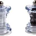 Salt And Pepper Mills, Clear Acrylic, Ceramic Grinders, Set of 2