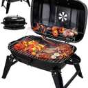 Grill Trade Portable Charcoal Grill - Mini BBQ Grill - Small Table Top Charcoal Grill for Camping, Outdoor Cooking - Foldable Camping Grill for Picnics, Tailgating and Backyard Grilling