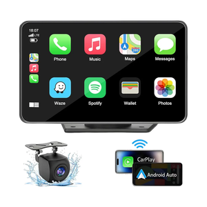7" HD Portable Carplay Wireless Touch Screen Double Din Car Stereo Compatible Apple Carplay and Android Auto with GPS Navigation, Voice Control, Mirror Link, Bluetooth