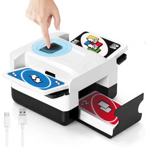 Automatic Card Shuffler Rechargeable Playing Cards for UNO,Skip-Bo,Pokemon,Phase 10 Blackjack Longer Lasting 2 Deck Card Shuffler Machine for Home Party Card Games