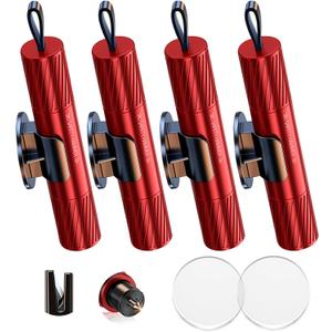 4 Pack Car Window Breaker and Seatbelt Cutter,Auto Rescue Tool,Safe Hammer Car Window Breaker for Land and Underwater,Window Breaker Tool for New Cars,Emergency Car Kit(Red)