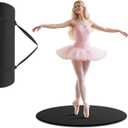31" Portable PU Dance Floor - 0.5" Thick Shock-Absorbing Non-Slip Surface | Odorless Ballet & Tap Practice Mat for Jazz/Figure Skating Training | Practice Pirouette, Black