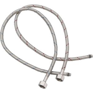BWE 32-Inch Long Bathroom Kitchen Faucet Connector Braided Stainless Steel Supply Hose 1/2-Inch Female Compression Thread x 2 Pcs (1 Pair)