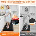 1" Thick Kitchen Mats for Floor, Water Resistant Floor Rug,Black/72" x 20"