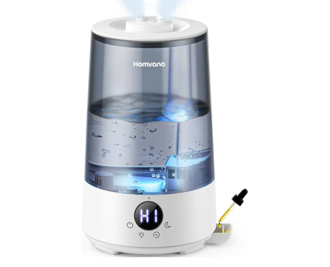 Homvana Humidifiers for Bedroom Home, 3.6 L Cool Mist Top-Fill 34H Super Long Time, Quiet 23dB, Baby Humidifier, Oil Diffuser for Large Room, House, Plant, Nursery, Office, BPA FREE, Ultrasonic
