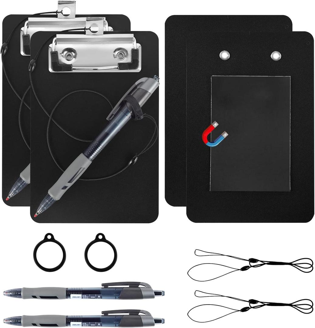 2 Pack Mini Magnetic Clipboards for Refrigerator 4 x 6 Inch Mini clipboard with Pen Holder Small Magnetic Clipboards Pocket for Notepads Receipts Tickets