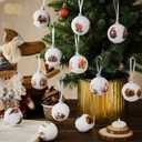 Giegxin 24 Pcs Christmas Ball Ornaments for Tree Fabric Balls Xmas Ornament Santa Claus Snowman Gnomes Printing Decorative Pendant Gifts for Holiday Christmas Winter Decorations Home