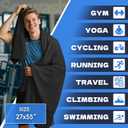 SOOWASH Microfiber Gym Towels for Showering Working Out Quick Dry Large Sizes Lightweight Gym Towel for Men Women Tennis Sports Towels for Body Hot Yoga (Black 27 X 55 inch)