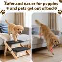 MEWANG Wood Pet Stairs & Ramp for Small/Medium Dogs and Cats, Aging Pets 2-in-1 Foldable, Portable, Non-Slip Pet Ladder for Tall Beds, Couches,CarsHolds Up to 220 lbs (17.3" L x 17.2" W x 13.0" H)