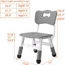 WHY TOYS Adjustable Kid Chairs Indoor 3 Level Adjustable Suitable for Children Age 2-6. Maximum load-bearing 220LBS Suitable for Family Classroom and Nursery Child Seat Set (2-Pack-Dark Grey), Small