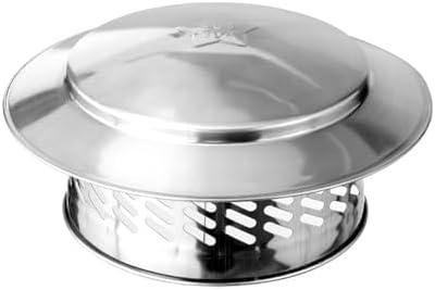 8" Round Chimney Cap, Tapered Top Chimney Cap with Screen, Easy Installation & All Weather Roof Vent Caps, Perfectly Insulated Stove Pipe Chimney Cap Vent Cover Outside