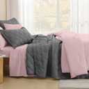 Litanika Oversized King Bedspreads 128x120 Quilt Set - 3 Piece Grey Lightweight Comforter Coverlets Bedding Cover Bed Decor All Season(Super King Plus - 1 Quilt, 2 Pillowcases)