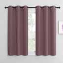 NICETOWN Dry Rose Room Darkening Curtains for Kitchen, Set of 2, 42 inches Wide by 48 inches Long, Window Treatment Thermal Insulated Solid Grommet Room Darkening Curtains/Drapes for Bedroom