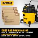 3 Pack DEWALT Dust Bag DXVA19-4102, for 12-16 Gallon Wet/Dry Vacuum, Filter Bag Compatible with DXV12P DXV14P DXV16P DXV16PA DXV16S