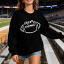 KIDDAD Game Day Sweatshirt Women Football Mom Sweatshirts Football Season Graphic Shirt Fall Casual Pullover Top (Black, S)