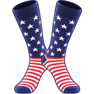 2 x BISOUSOX American Flag Socks Mens Dress Socks 9-12 Funny Crazy Novelty Business Wedding Crew Groomsman President Sock