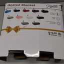 Homemate Heated Blanket Electric Throw - 50"x60" Heating Blanket Throw 1/2/4/6/8 Hours Auto-Off 10 Heat Levels Over-Heat Protection Soft Flannel Sherpa Heater ETL Certification (01 - Light Grey (Striped))