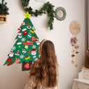 3.2Ft DIY Felt Christmas Tree Set for Kids Toddlers, 38 Hanging Ornaments Felt Christmas Tree Wall Craft Kits for Xmas Party Office Decoration, New Year Door Wall Decorations-1 (Triangle Model)