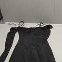 Zebaexf Women's Mesh Dress Long Puff Sleeve Mini Bodycon Sweet Neck Party Mini Dresses for Women XS