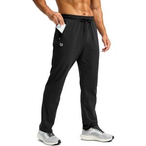 G Gradual Men's Fleece Lined Winter Pants with 3 Zipper Pockets Warm Athletic Joggers Workout Running Sweatpants for Men (Black, X-Large)