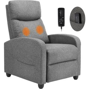Sweetcrispy Massage Recliner Chair for Adults, Adjustable Home Theater Seating with Lumbar Support, Small Recliners for Small Spaces, Dark Grey (25.2"D x 29.2"W x 38.7"H, Mica Gray)