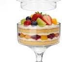Glass Trifle Bowl with Pedestal and Lid, Trifle Serving Dish, Modern Minimalist Clear Glass Dessert and Cake Stand, with Pedestal for Displaying Pastries, Fruit and Layered Desserts, Ideal for Party