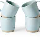 famiware Coffee Mugs Set of 4, Milkyway 13 oz Mug Set, Ceramic Cup Set with Handle for Coffee, Tea, Cocoa, Milk, Light Blue