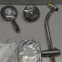 Handheld Showerhead & Rain Shower Combo for Easy Reach, 27.5" Drill-free Stainless Steel Slide Bar, 5of 5-setting Handheld Shower and Showerhead, with 5ft Hose - Polished Chrome