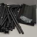 Furologee Clothes Racks for Hanging Clothes, Portable Rolling Garment Rack, Sturdy Metal Free Standing Clothes Racks with Wheels, Double Rods Wardrobe Rack for Bedroom, Laundry Living Room (Black)