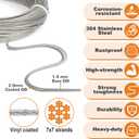 TooTaci 1/16" Wire Rope Kit, 200FT 1/16 Vinyl Coated Stainless Steel Cable with Wire Rope Crimping Tool Kit & Turnbuckle, Tension Cable for String Light Hanging, Garden Trellis, Curtain